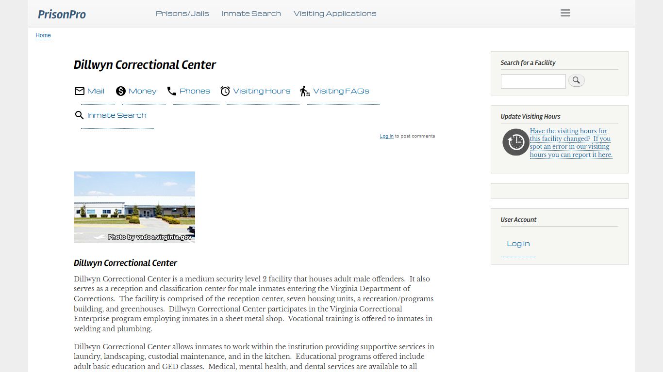 Dillwyn Correctional Center Visiting hours, inmate phones ...